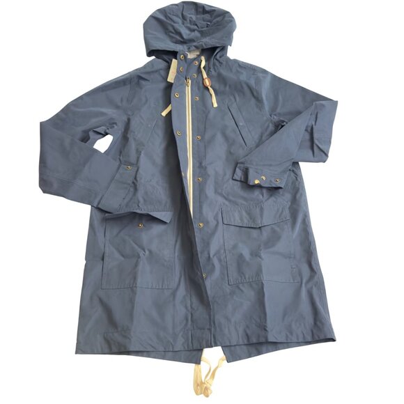 Marine Layer Milie Navy Blue Raincoat Hooded Lightweight Coat Large snap/zip New - Picture 7 of 16